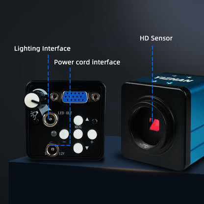Industrial microscope camera head XV1001 High definition visual lens with VGA interface & Ring Light