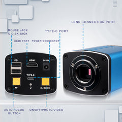 Cámara industrial con enfoque automático XZ5001 Lente CCD ultra nítida Salida dual HDMI capaz de medir y almacenar