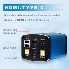 Cámara industrial con enfoque automático XZ5001 Lente CCD ultra nítida Salida dual HDMI capaz de medir y almacenar