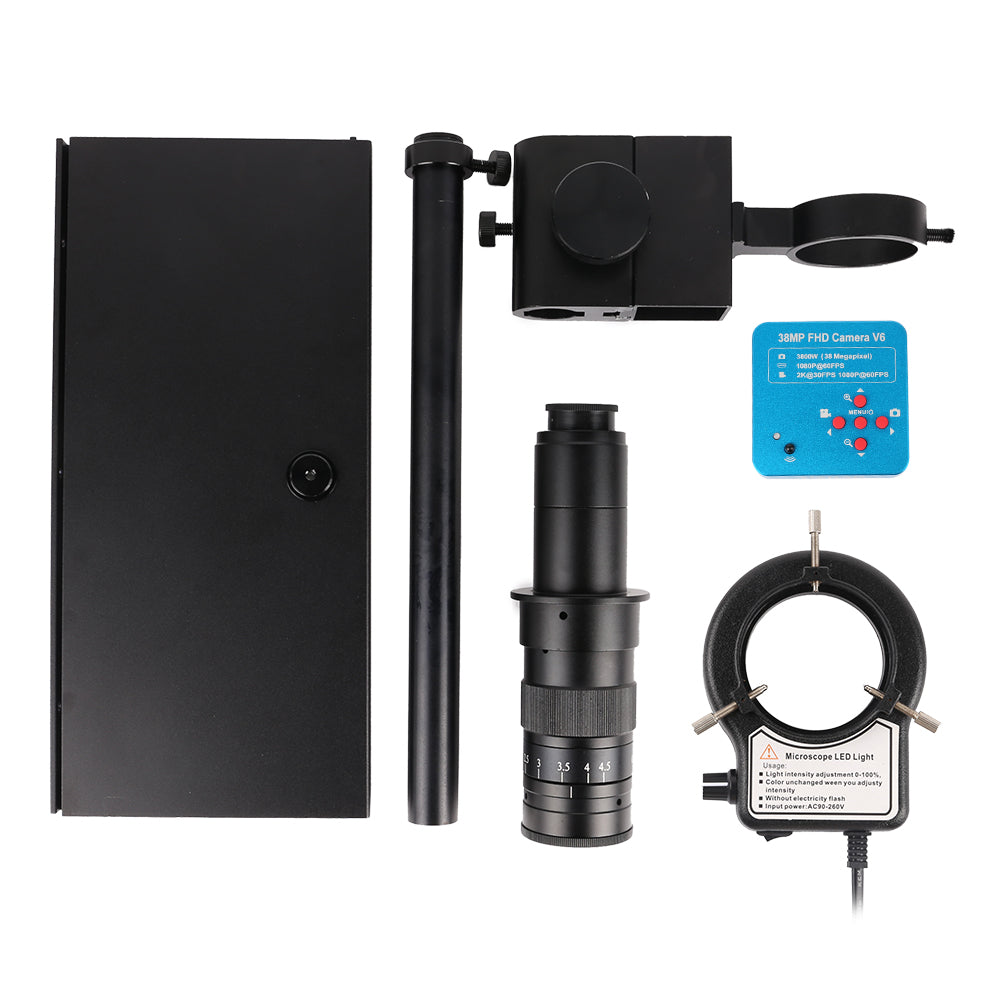 Z180X-XHU4005 Digital Microscope, 180X Zoom, 38MP, HDMI USB TF, Remote Control for Repair & Lab Use