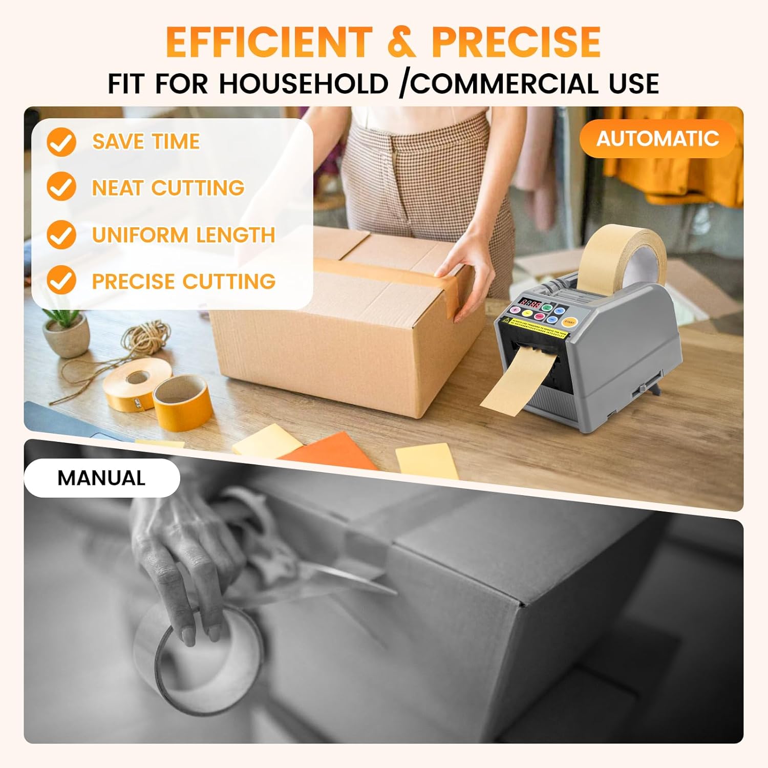 ZCUT-9 Automatic Tape Dispenser, Dual Roll Cutter, for Industrial