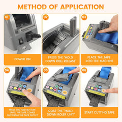 ZCUT-9 Automatic Tape Dispenser, Dual Roll Tape Cutter with Adjustable 5-999mm Cutting Length