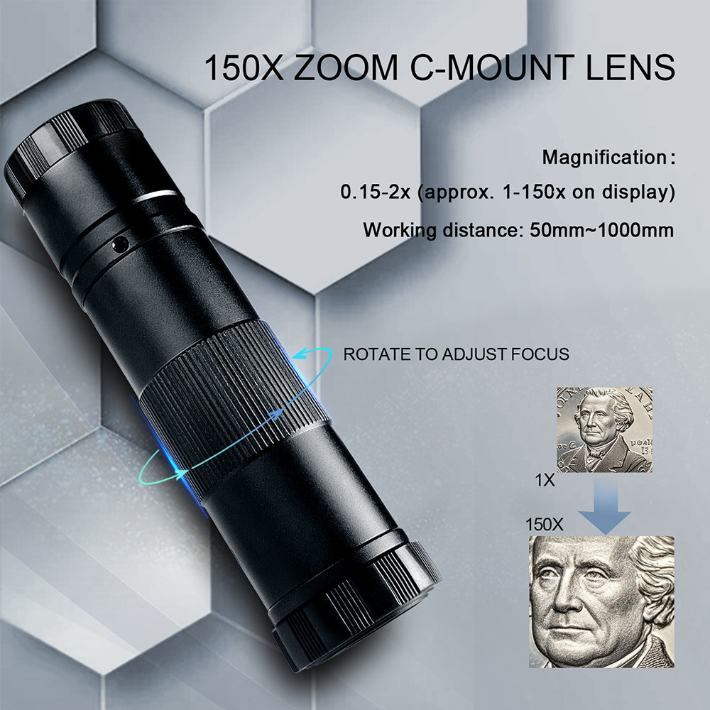 YIZHAN 4K 48MP HDMI Digital Microscope, 2MP Sony CMOS, Foldable Stand, Remote Control for Soldering