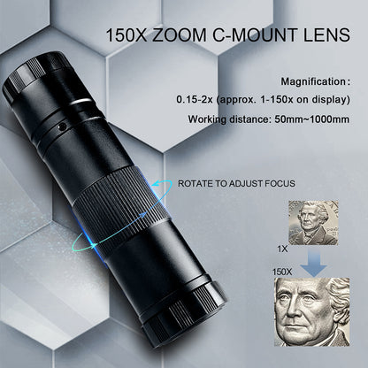 YIZHAN 4K 48MP HDMI Digital Microscope, 2MP Sony CMOS, Foldable Stand, Remote Control for Soldering