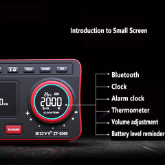 Multímetro de 4 ½ dígitos con altavoz Bluetooth, CC 1000 V, CA 750 V, 20 A, 200 MΩ, 6 MHz. Reloj de sobremesa con alarma, termómetro y sonido envolvente estéreo 3D para espacios de estudio/trabajo. 