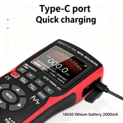 Osciloscopio y multímetro digital 2 en 1, un solo canal, ancho de banda de 5 MHz a 10 MHz, frecuencia de muestreo de 48 MSa/s, pantalla a color IPS de 3,2 pulgadas. 