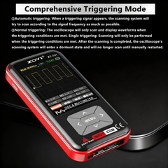 Osciloscopio y multímetro digital 2 en 1, un solo canal, ancho de banda de 5 MHz a 10 MHz, frecuencia de muestreo de 48 MSa/s, pantalla a color IPS de 3,2 pulgadas. 