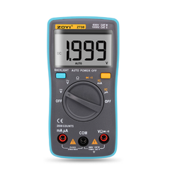 Multímetro digital portátil con pantalla LCD retroiluminada, capacidad de 60 MΩ, 10 MF, temperatura, NCV, prueba de neutro/fase, rango automático. 