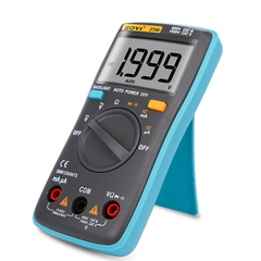 Multímetro digital portátil con pantalla LCD retroiluminada, capacidad de 60 MΩ, 10 MF, temperatura, NCV, prueba de neutro/fase, rango automático. 