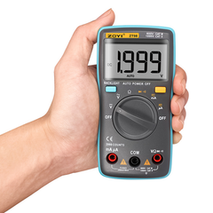 Multímetro digital portátil con pantalla LCD retroiluminada, capacidad de 60 MΩ, 10 MF, temperatura, NCV, prueba de neutro/fase, rango automático. 