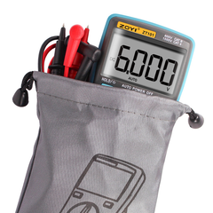 Multímetro digital portátil con pantalla LCD retroiluminada, capacidad de 60 MΩ, 10 MF, temperatura, NCV, prueba de neutro/fase, rango automático. 