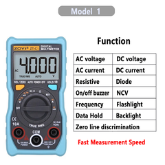 Multimètre portable à affichage 4000 points, 600 V, 10 A, 40 MΩ, discrimination de ligne zéro, maintien des données, testeurs True-RMS NCV, LCR-mètre 