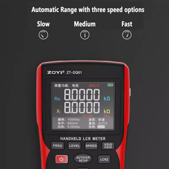 LCR-mètre numérique portable, mesure 4 lignes, 100 Hz à 100 kHz, niveau de test 0,1 à 0,6 V, précision 0,3 %, maintien des données par sélection automatique de la gamme 