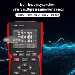LCR-mètre numérique portable, mesure 4 lignes, 100 Hz à 100 kHz, niveau de test 0,1 à 0,6 V, précision 0,3 %, maintien des données par sélection automatique de la gamme 