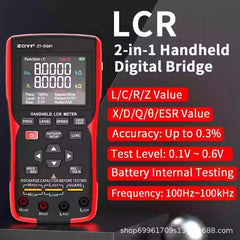 LCR-mètre et testeur de résistance interne de batterie : précision de 0,3 %, test interne de la batterie, 100 Hz à 100 kHz, écran couleur grand angle de vision de 2,8 pouces 