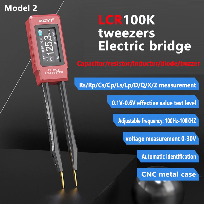 Probador de componentes LCR tipo pinzas, interfaz tipo C, carga, SMD, prueba de parches, capacitancia, resistencia, inductancia, diodo, zumbador, medidor LCR 