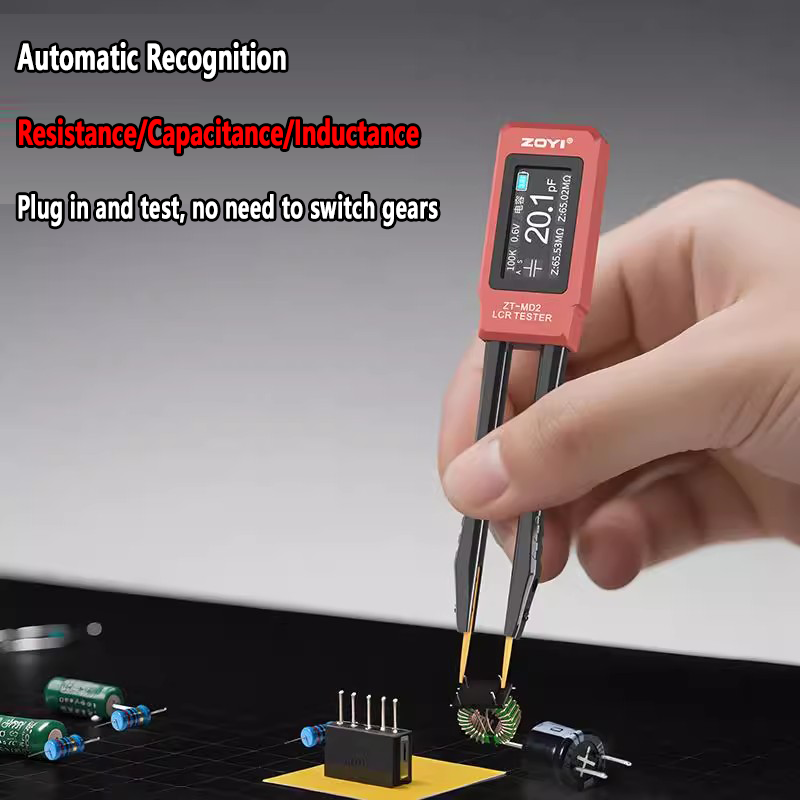 Probador de componentes LCR tipo pinzas, interfaz tipo C, carga, SMD, prueba de parches, capacitancia, resistencia, inductancia, diodo, zumbador, medidor LCR 