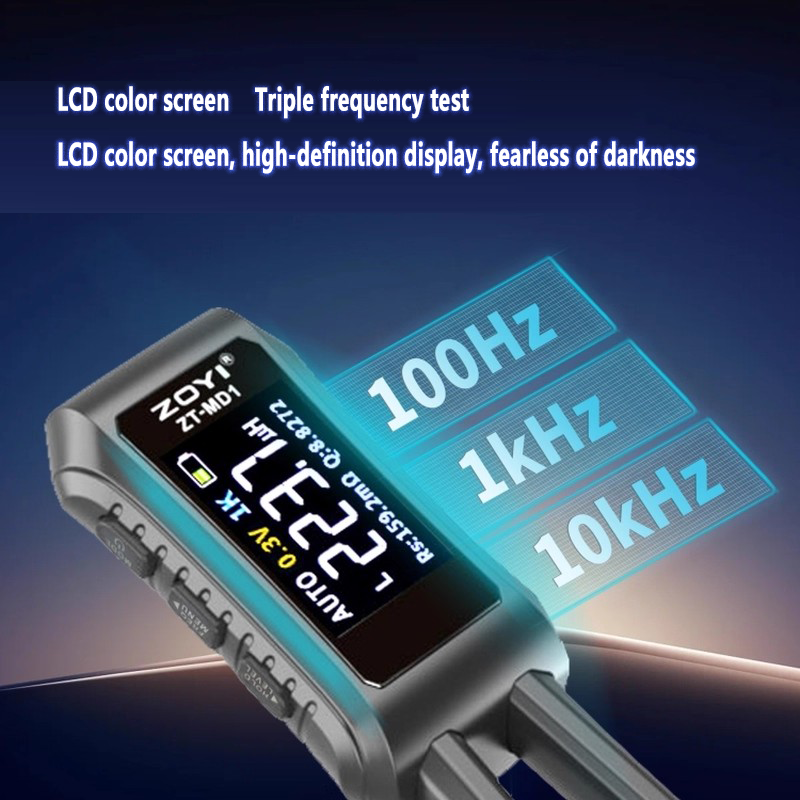 Probador de componentes LCR tipo pinzas, interfaz tipo C, carga, SMD, prueba de parches, capacitancia, resistencia, inductancia, diodo, zumbador, medidor LCR 