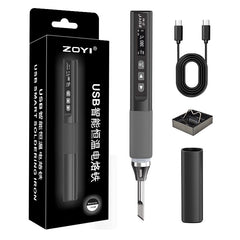 Soldador USB portátil de 96 W / 75 W, 100 °C ~ 450 °C. Multímetro integrado. Pantalla OLED. Modo de mantenimiento de temperatura constante.