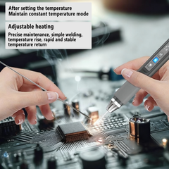 Soldador USB portátil de 96 W / 75 W, 100 °C ~ 450 °C. Multímetro integrado. Pantalla OLED. Modo de mantenimiento de temperatura constante.
