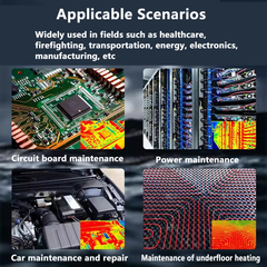 Cámara termográfica y multímetro digital portátil 2 en 1. Resolución infrarroja de 32 x 32 / 96 x 96. Termografía infrarroja. Multímetro de 4 ½ dígitos. Rango de 20 a 550°.