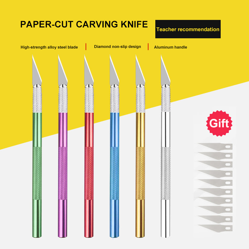 6 Pcs Craft Hobby Knife Exacto Knife with 30Pcs Precision Pen Knife Blades Kit for Plastic Models Gundam Art Hobby Craft