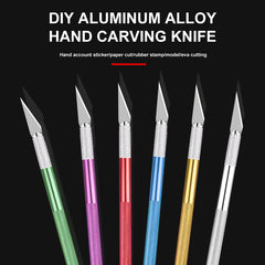 6 Pcs Craft Hobby Knife Exacto Knife with 30Pcs Precision Pen Knife Blades Kit for Plastic Models Gundam Art Hobby Craft