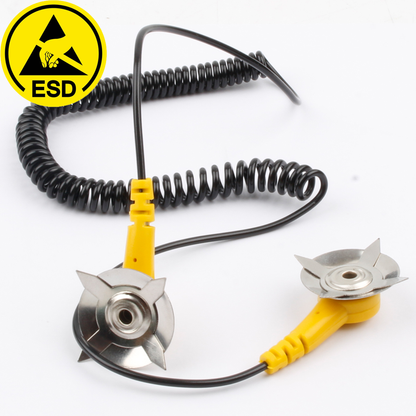 Dual-claw anti-static grounding wire for connect anti-static table mat
