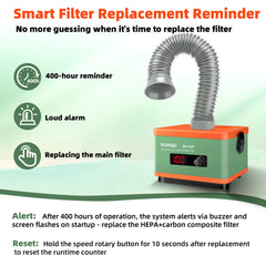 KQ-45SP 45W Solder Fume Extractor with HEPA & Activated Carbon Filter, Desktop Smoke Absorber for Soldering and Electronics Repair