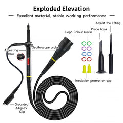 Hantek PP80B PP150B PP200B 1pcs Oscilloscope Scope Clip Probe 1x:10x Oscillograph Rapier 80MHz 150MHz 200MHz X1 200V & X10 600V Applicable BNC