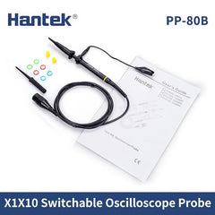 Hantek PP80B PP150B PP200B 1pcs Oscilloscope Scope Clip Probe 1x:10x Oscillograph Rapier 80MHz 150MHz 200MHz X1 200V & X10 600V Applicable BNC