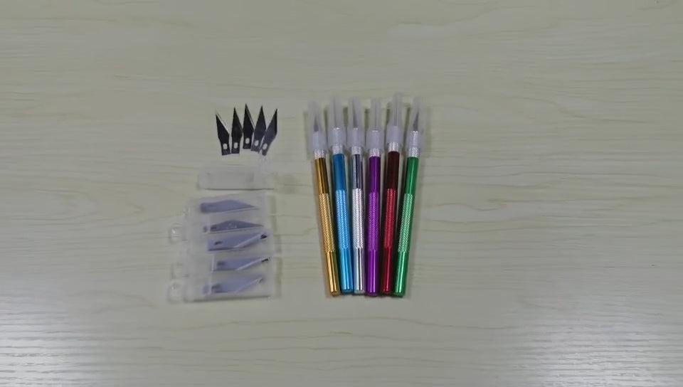 6 Pcs Craft Hobby Knife Exacto Knife with 30Pcs Precision Pen Knife Blades Kit for Plastic Models Gundam Art Hobby Craft