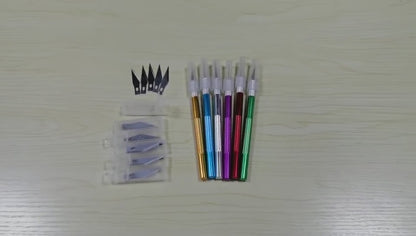 6 Pcs Craft Hobby Knife Exacto Knife with 30Pcs Precision Pen Knife Blades Kit for Plastic Models Gundam Art Hobby Craft