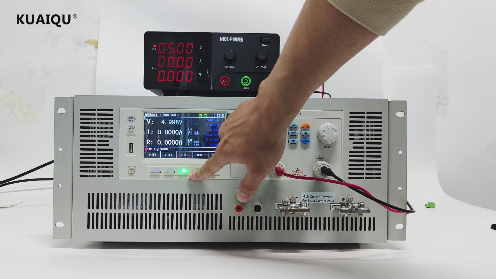 2400W High power 150V 500V 240A programmable DC electronic load 500kHz Supply 5-inch TFT LCD Display Test Battery Current Voltage Test