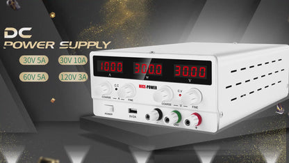 NICE-POWER SPS-H3206 Adjustable DC Stabilized Power Supply 32V 6A Digital Adjustable Voltage and Current DC Meter White