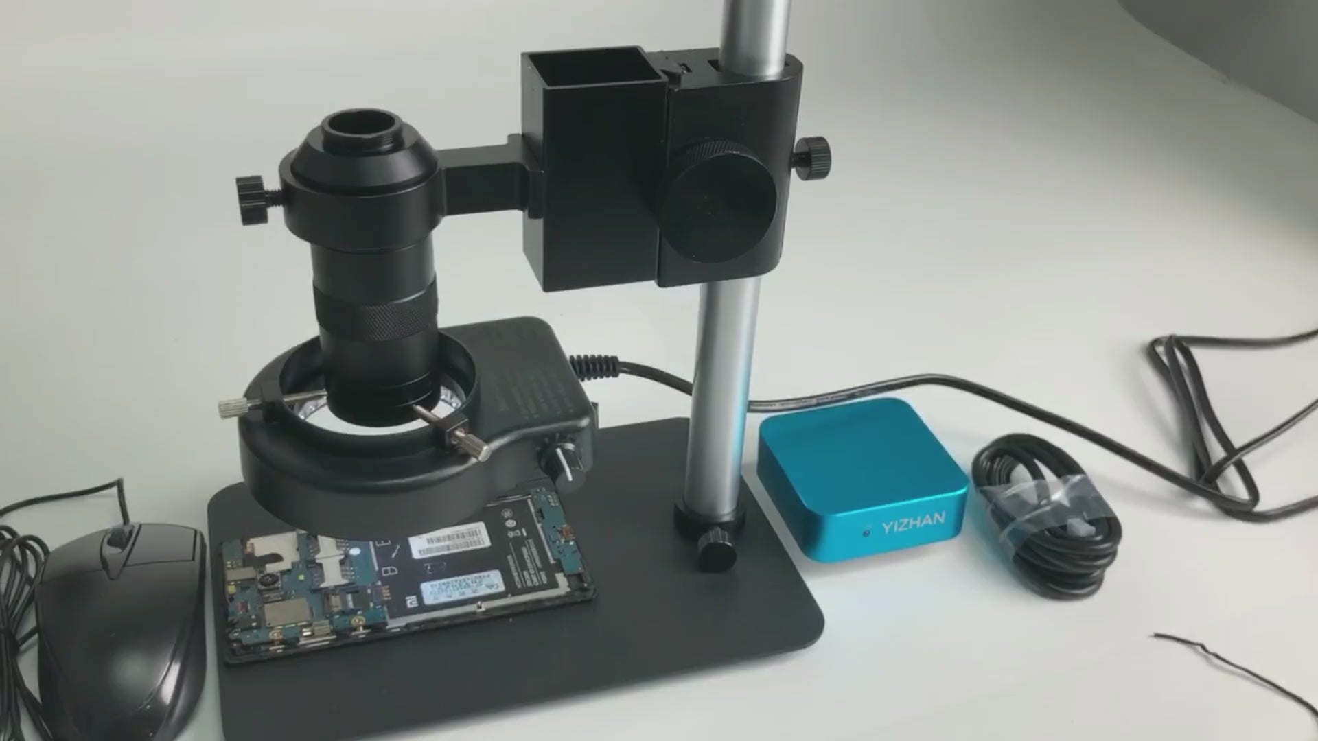 Microscopio digital YIZHAN de 48 MP, lente de 130 aumentos, cámara HDMI USB con sensor CMOS Sony IMX335 para soldadura electrónica.