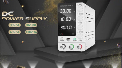 Essential for testing 30V 10A DC Power Supply White KUAIQU SPPS-C3010 USB 5V2A & CV/CC mode