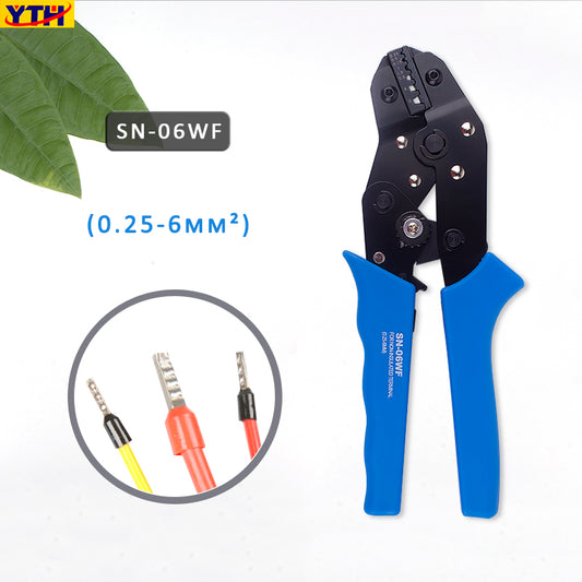 YTH-SN-06WF Multi-Function Crimping Pliers, AWG 16-10 (0.25-6mm²), Terminal Clamp, Wire Stripper & Cutter for Electrical Wires