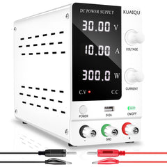 Esencial para probar la fuente de alimentación CC de 30 V 10 A blanca KUAIQU SPPS-C3010 USB 5 V 2 A y modo CV/CC