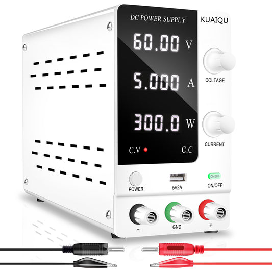 KUAIQU SPSS-C605 efficiency display 60V 5A DC Power Supply light & high-grade White multiple protection