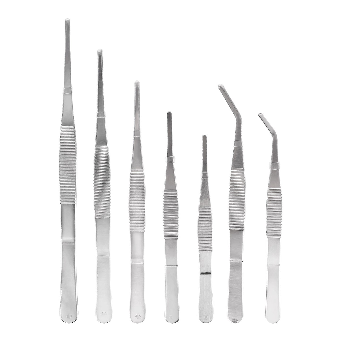 7-piece stainless steel tweezers set Non-slip Jewelry Clamp Medical Ear Wax Removal Forceps