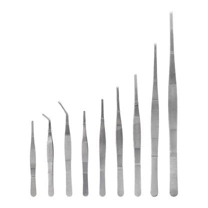 9-piece stainless steel tweezers set Non-slip Jewelry Clamp Medical Ear Wax Removal Forceps