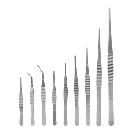 9-piece stainless steel tweezers set Non-slip Jewelry Clamp Medical Ear Wax Removal Forceps