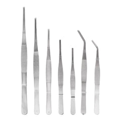 Juego de 7 pinzas de acero inoxidable, pinzas antideslizantes para joyería, pinzas médicas para extracción de cerumen.