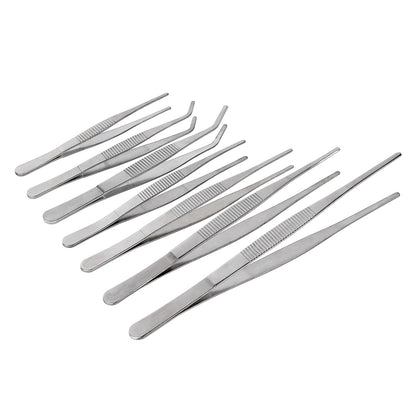 7-piece stainless steel tweezers set Non-slip Jewelry Clamp Medical Ear Wax Removal Forceps