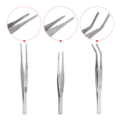 7-piece stainless steel tweezers set Non-slip Jewelry Clamp Medical Ear Wax Removal Forceps