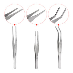 Juego de 7 pinzas de acero inoxidable, pinzas antideslizantes para joyería, pinzas médicas para extracción de cerumen.