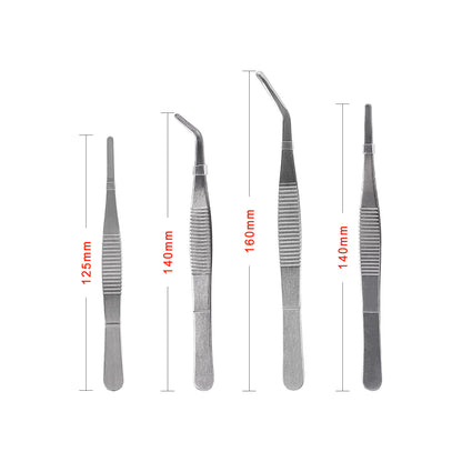 7-piece stainless steel tweezers set Non-slip Jewelry Clamp Medical Ear Wax Removal Forceps