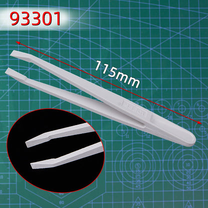 6-Piece Set White Plastic Anti-Static Tweezers - Ideal for Electronics, Crafts & DIY Repair