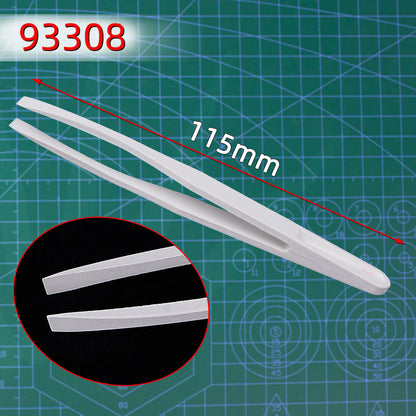 6-Piece Set White Plastic Anti-Static Tweezers - Ideal for Electronics, Crafts & DIY Repair